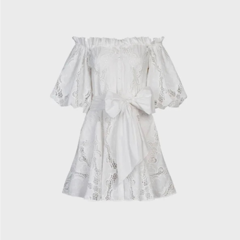 Anne Fontaine eyelet off the shoulder dress